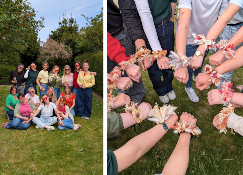 Activité créative lors des EVJF - Bracelet en fleurs séchées avec TouChaTout