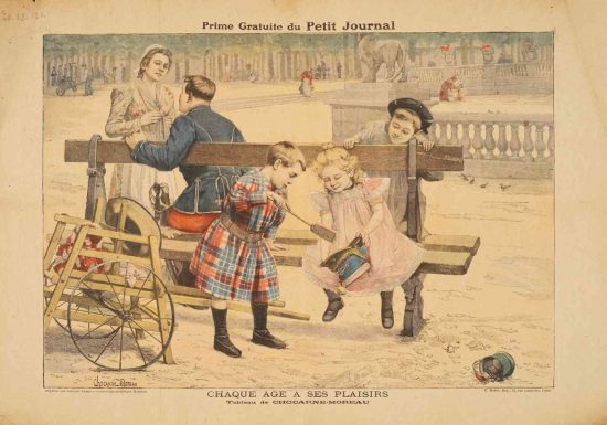 Bon-point publicitaire pour le magasin ≪ Au bon diable ≫, debut du 20e siecle