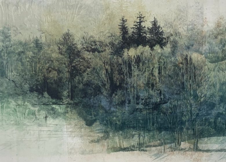 Caroline Bouyer Série Palimpseste, Composition 83 (détail), gravure en pointe sèche, impression multiple en plusieurs passages, chine collé, tirage unique © atelier 8-1200×800