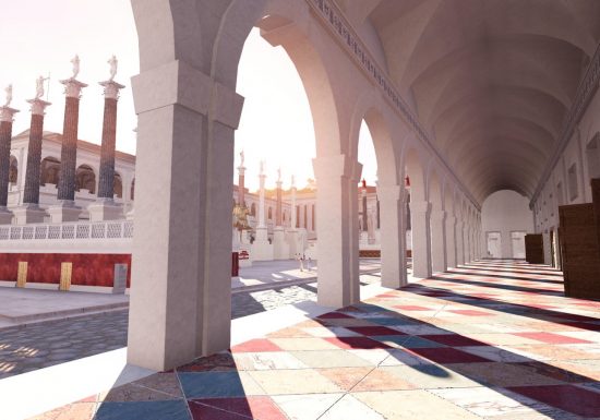 Vue du Forum Romanum depuis le portique de la basilique émilienne