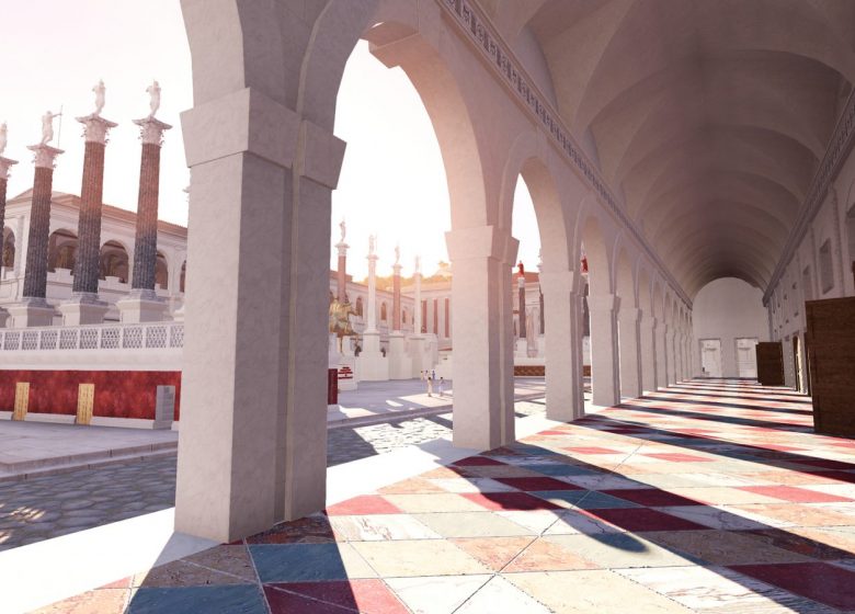Vue du Forum Romanum depuis le portique de la basilique émilienne