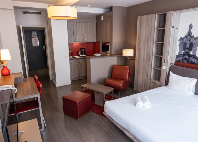 Séjour Studio supérieur de la résidence City'O à Caen en Normandie