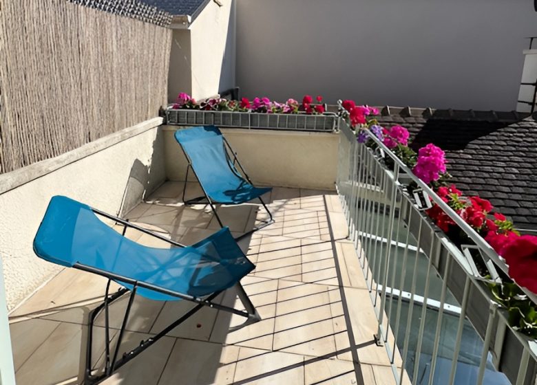 Balcon de la location saisonnière La Belle de Nacre à Ouistreham Riva Bella en Normandie