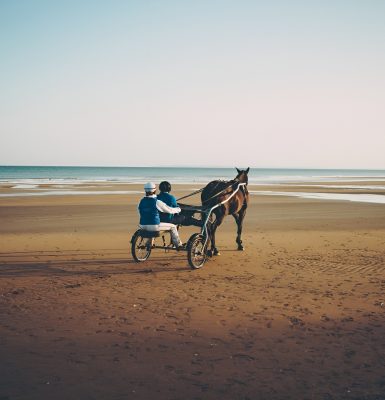 Baptèmes en sulky sur la plage de Ouistreham Riva Bella
