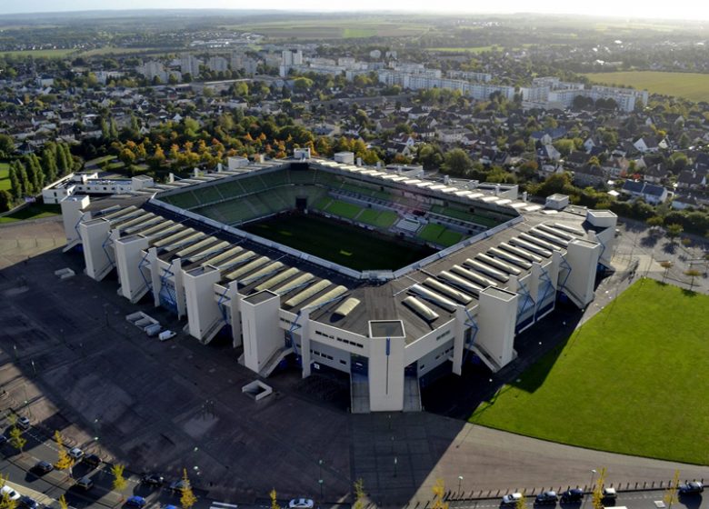 Vue aérienne du Stade Malherbe Michel d'Ornano de Caen